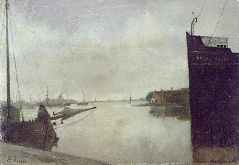 Aan het IJ, by Eduard Karsen, oil, 1896