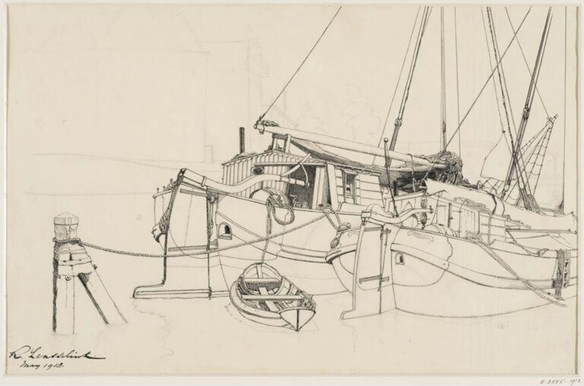 Dutch Praam and Tjalk, by R. Lennselink, 1913