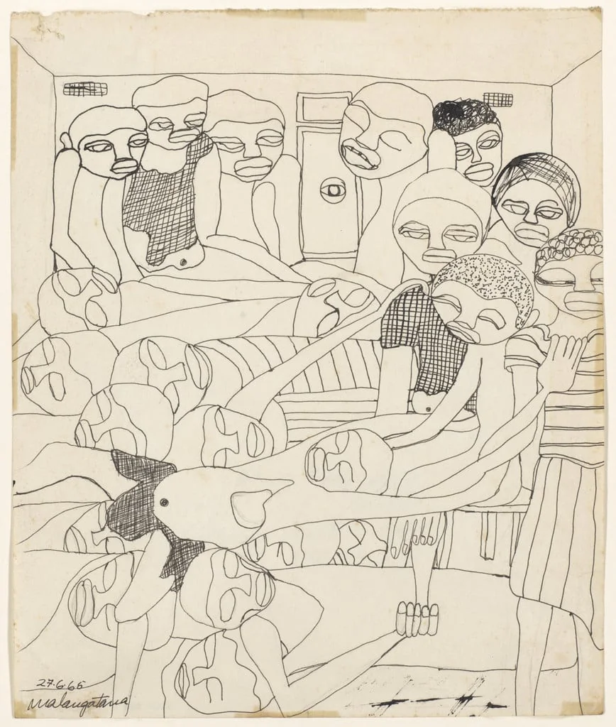 Untitled, by Malangatana Valente Ngwenya, graphite, 1965