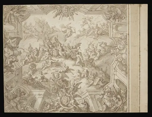 Preliminary design for the ceiling of the Upper Hall at Greenwich