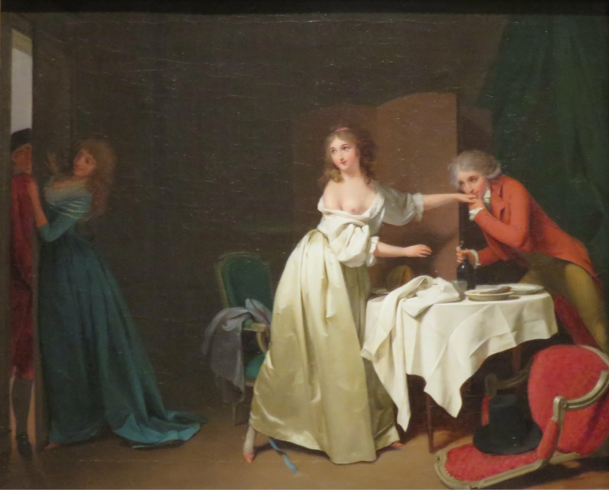 Interrupted Supper: “Push hard”, by Louis-Léopold Boilly, oil, 1796