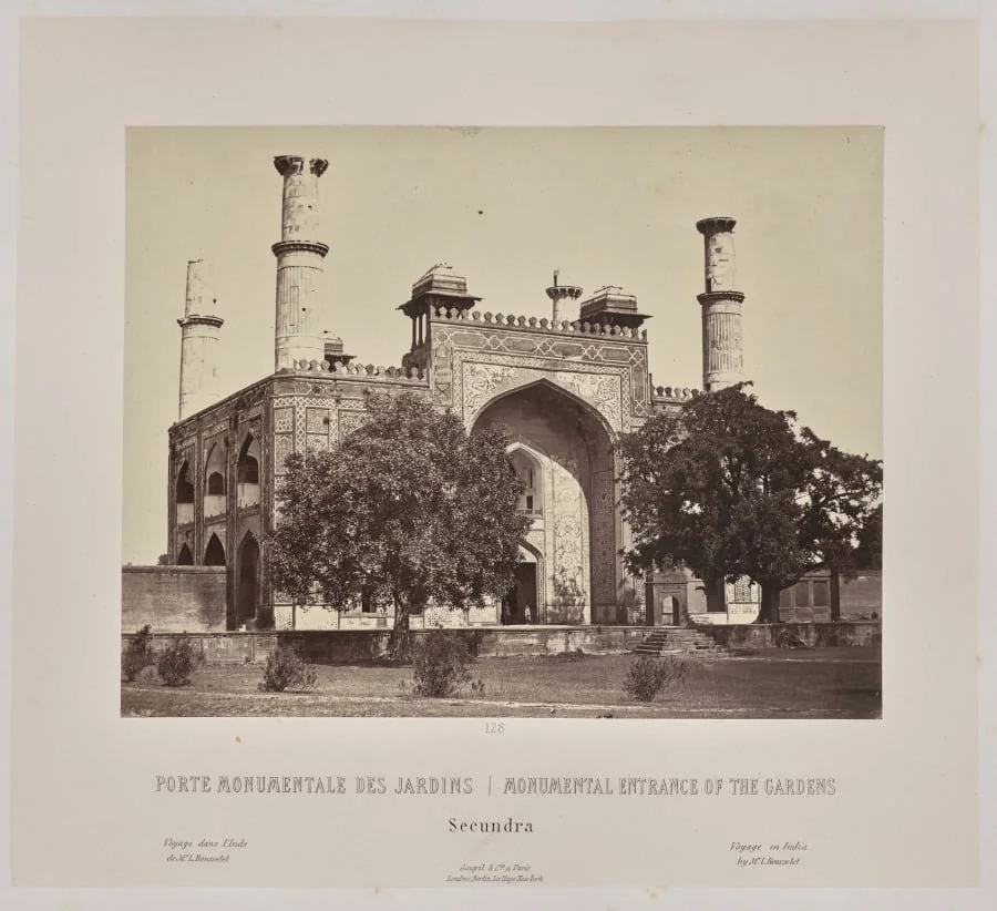 Monumental Entrance of the Gardens, Secundra, by Louis-Théophile Marie Rousselet, 1866