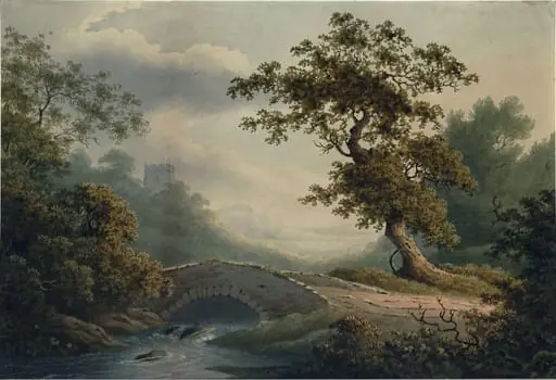 Landscape with Bridge and Woods etc