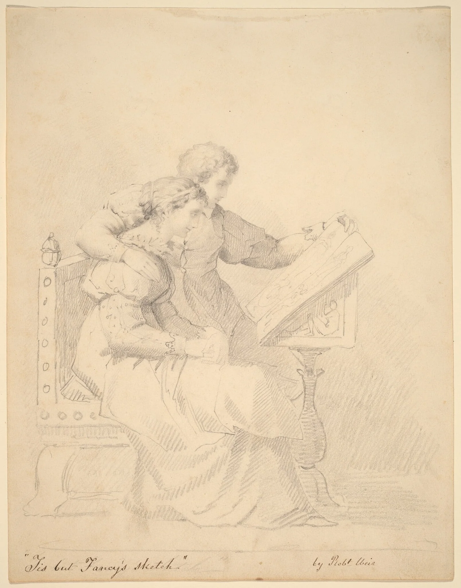 "Tis but Fancy's Sketch", by Robert Walter Weir, graphite, 1854