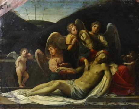 Lamentation of Christ, by Alessandro Turchi, oil, 1550