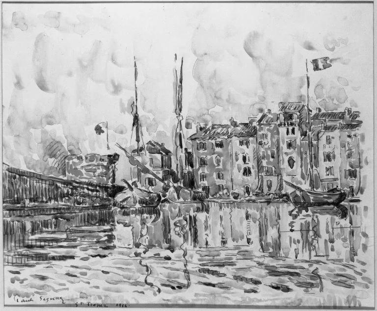 The Port of St. Tropez, by Paul Signac, watercolor, 1914