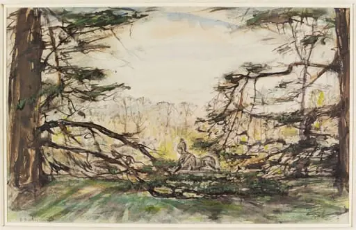The Cedars, the Sphinx and the spring in the Grounds of Chiswick House
