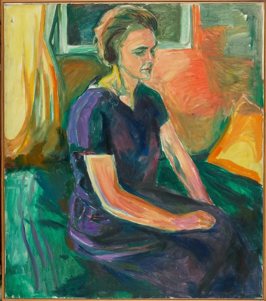 Young Woman in a Blue Dress, Seated