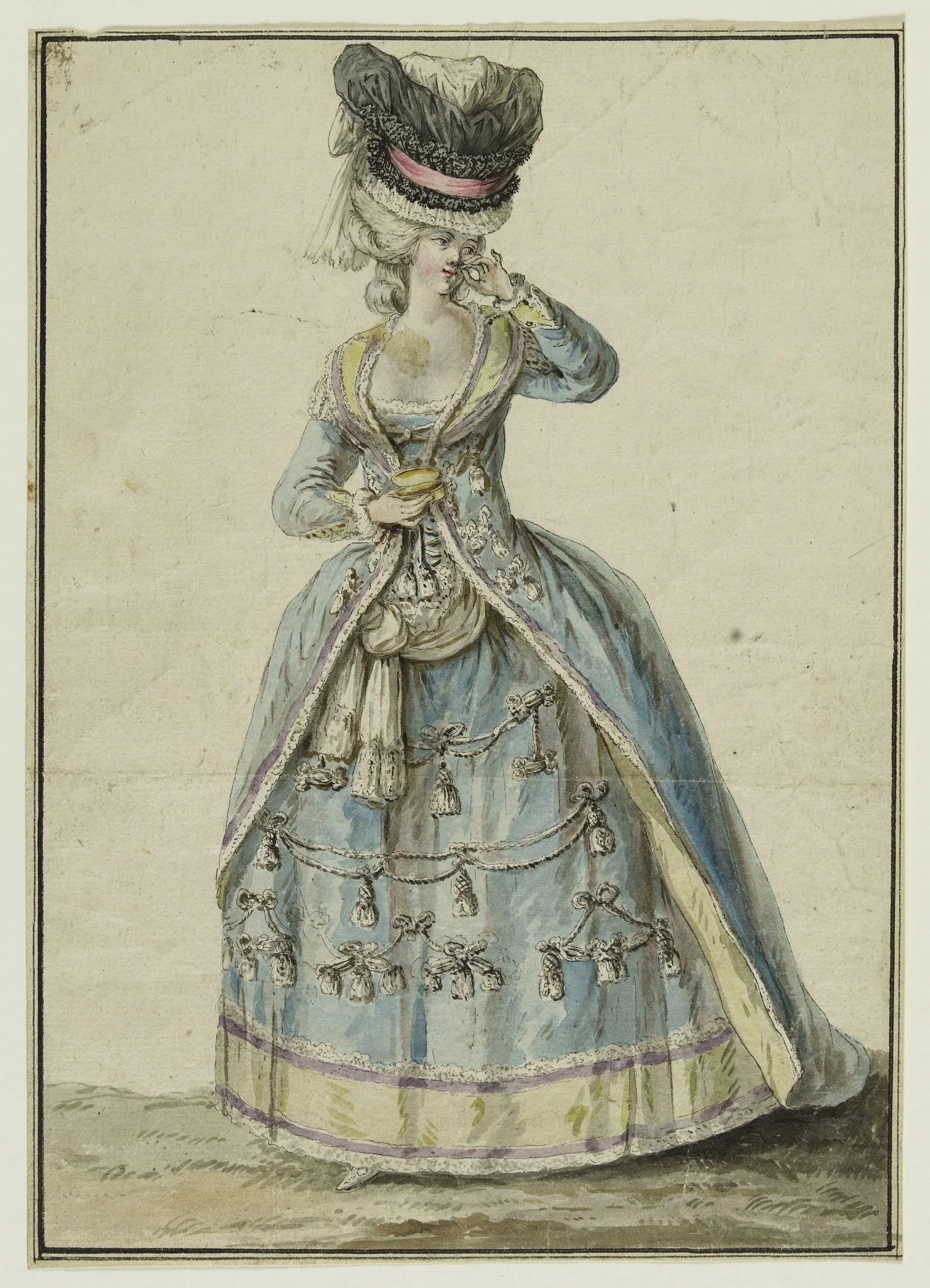 Habit en lévite enrichi de glands, d'épaulettes et de cordonets