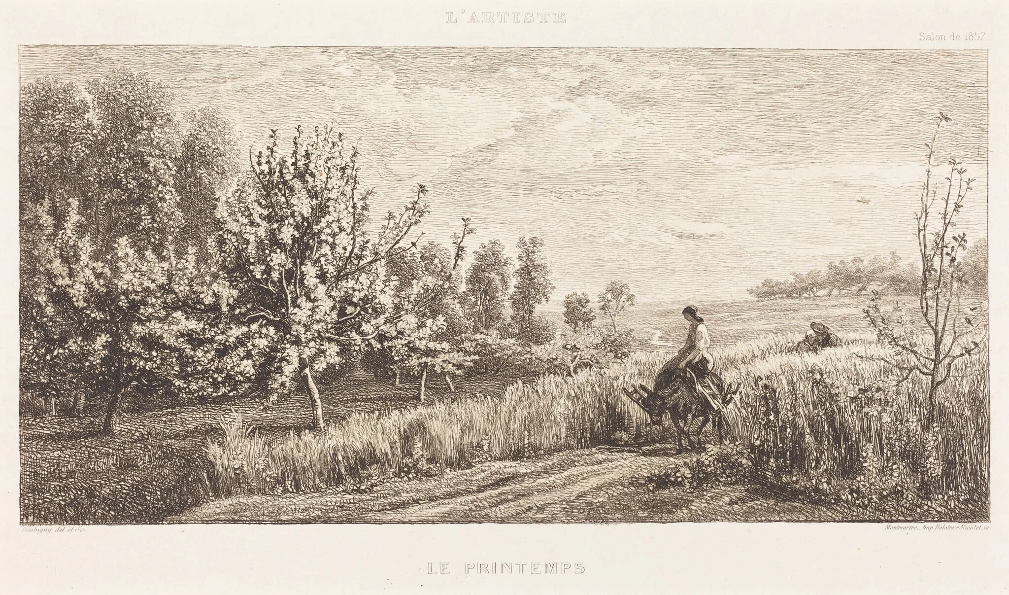 Springtime (Le Printemps), by Charles François Daubigny, ink, 1857