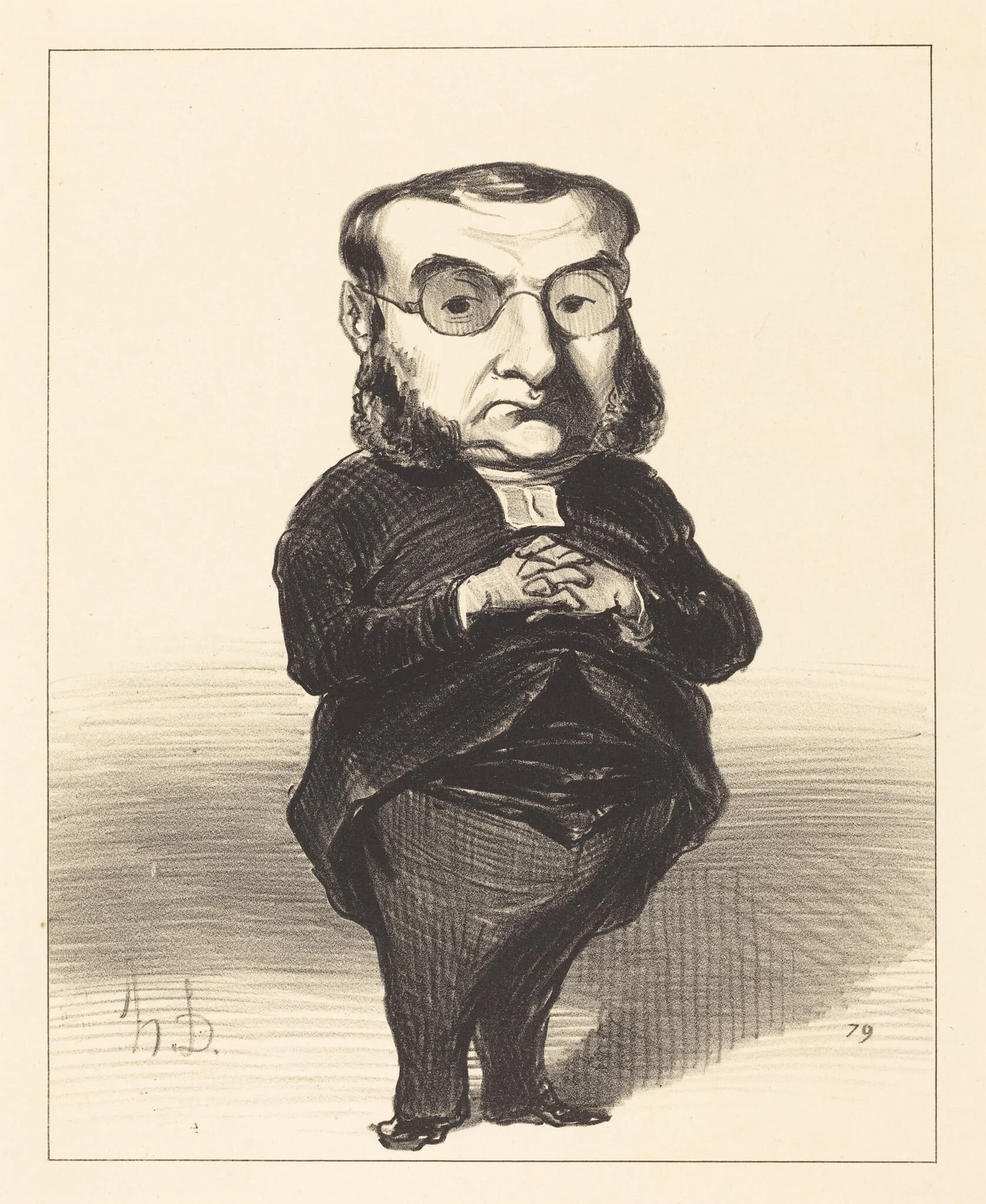 Ath. L. Charles Coquerel, by Honoré Daumier, ink, 1849