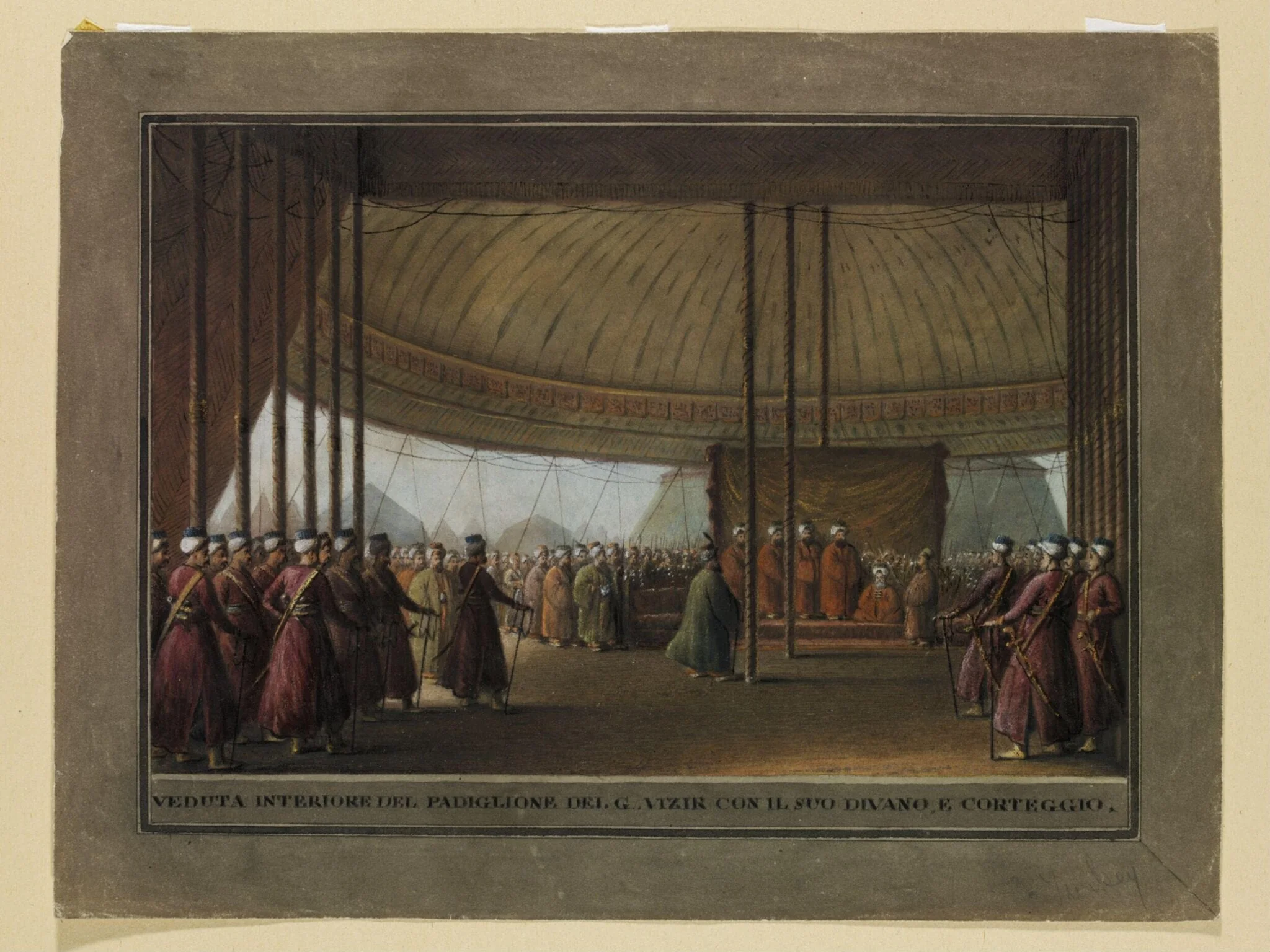 Interior of the Pavilion of the Grand Vizir with his Divan and Retinue