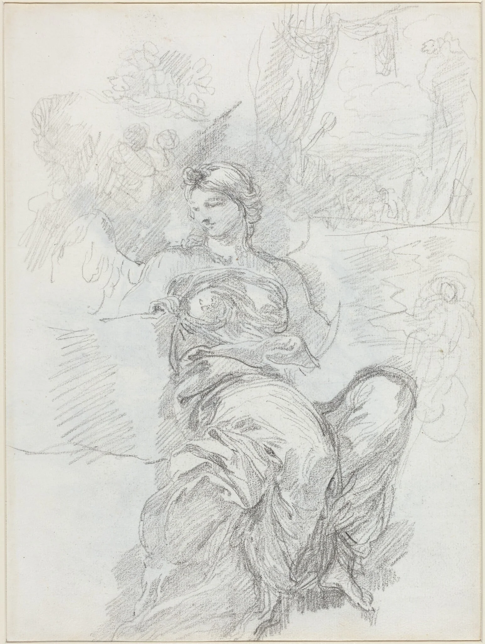 Seated Angel in a Landscape [recto]