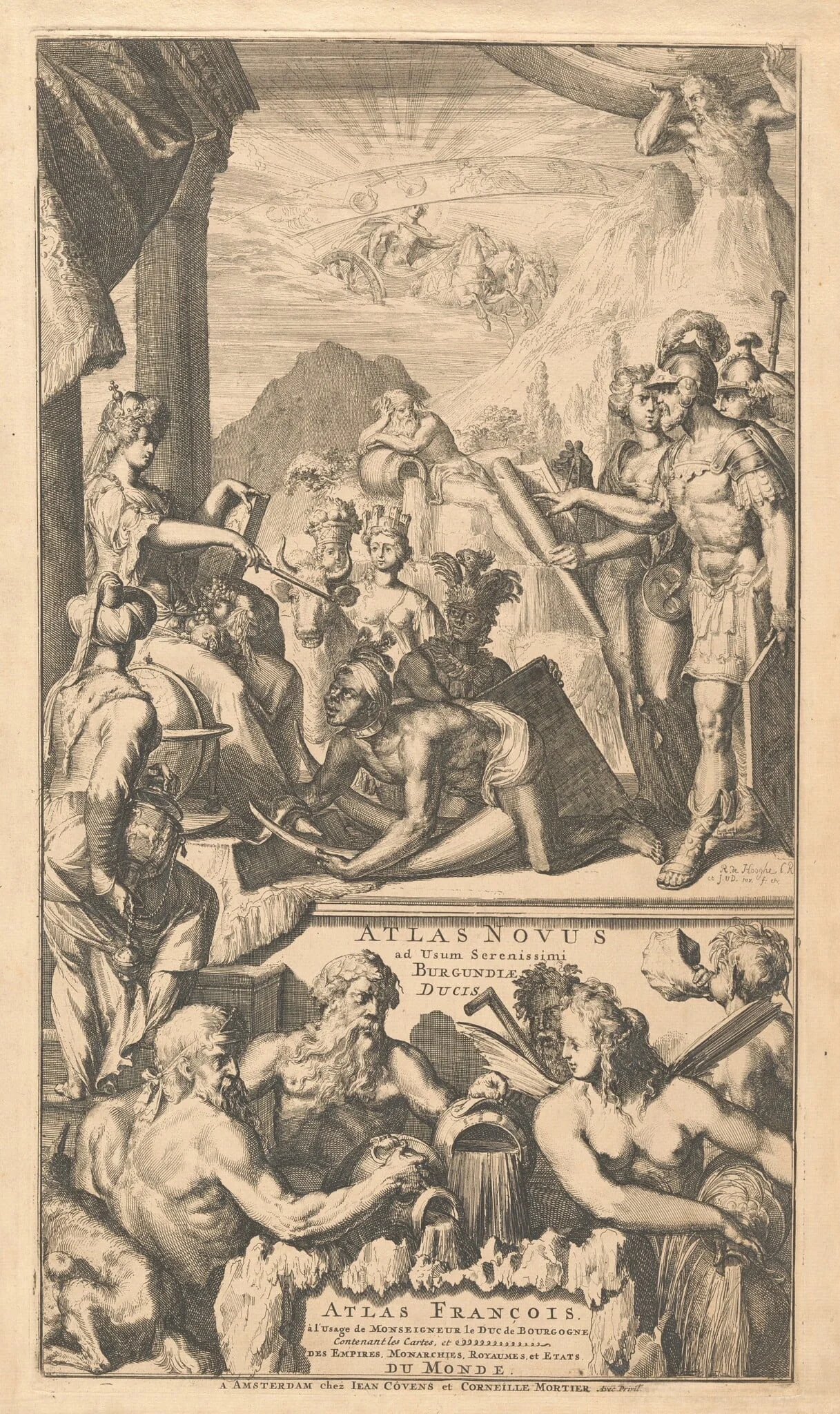 Title Page for “Atlas Novus (New Atlas)”, by Romeyn de Hooghe, ink, 1700