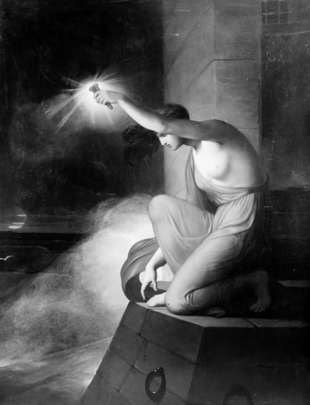 Hero ventende sin elsker Leander, by Unknown, 1808