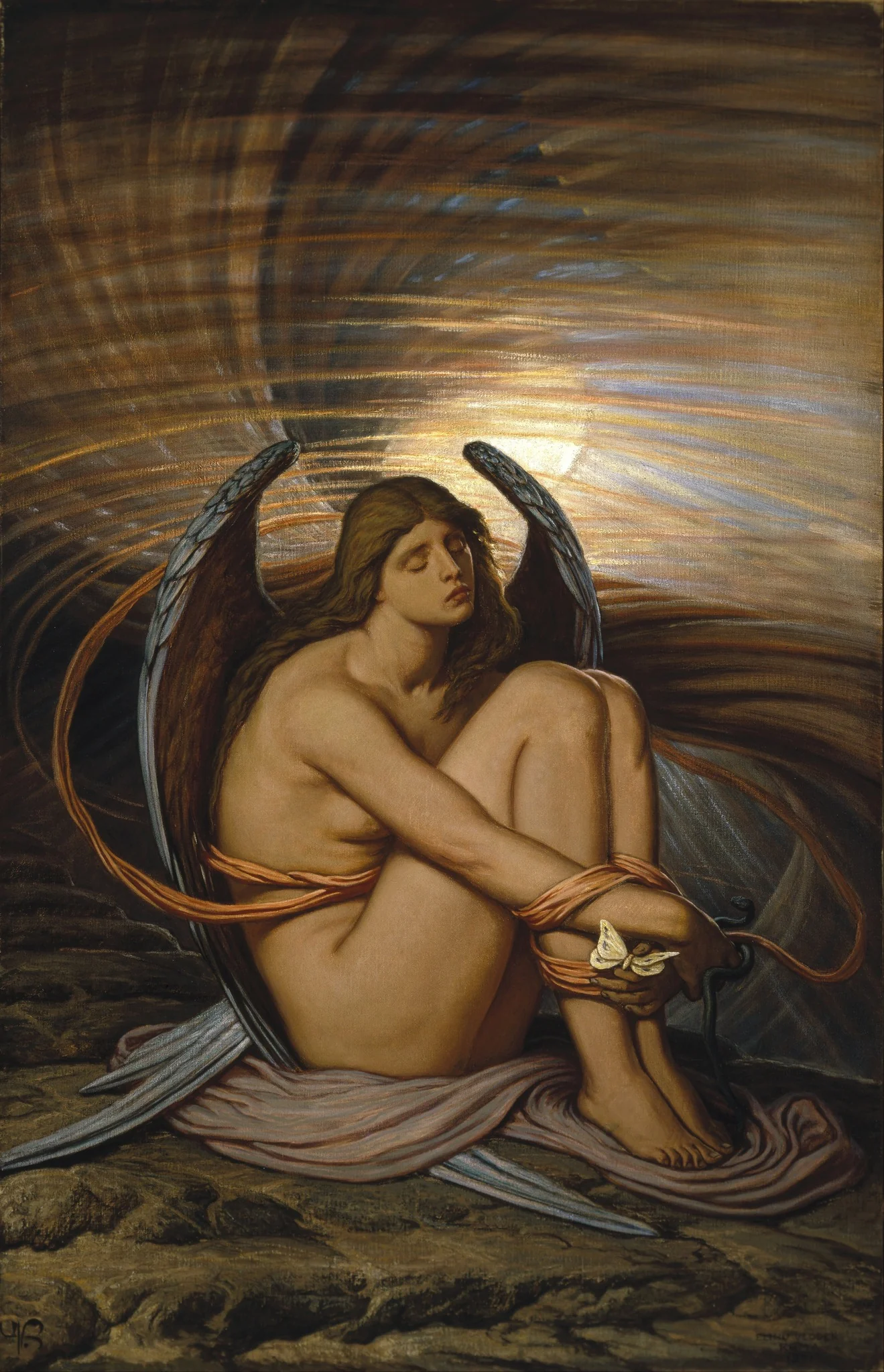 Soul in Bondage, by Elihu Vedder, oil, 1896