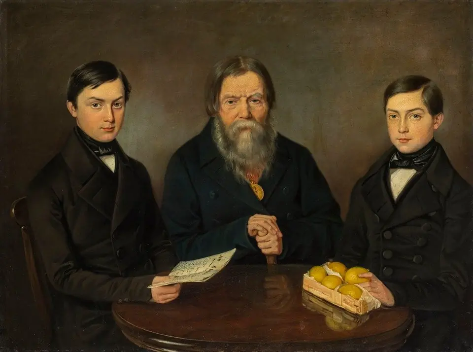 Portrait of the Merchant Smurov with His Grandsons