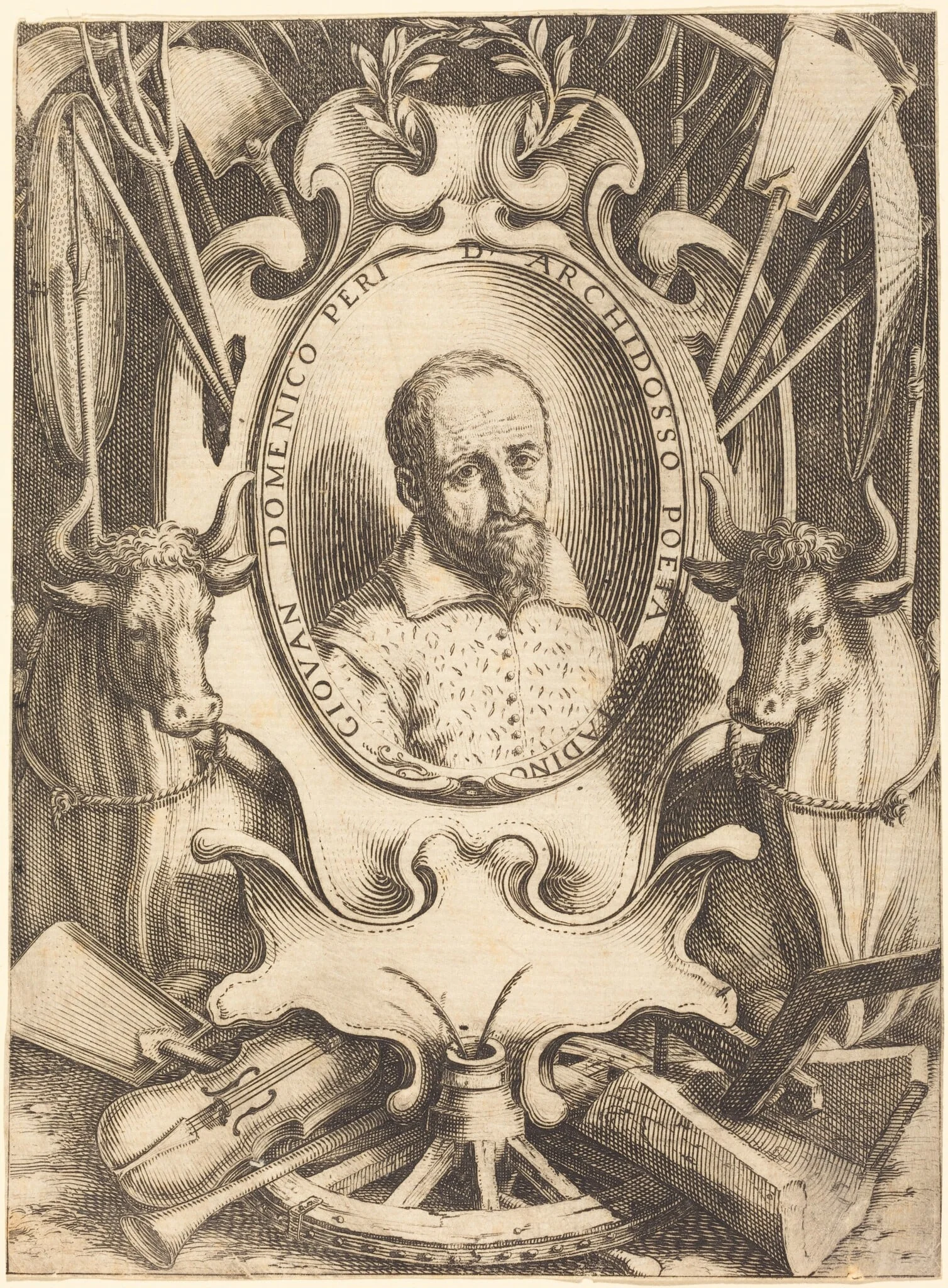 Giovanni Domenico Peri, by Jacques Callot, ink, 1619