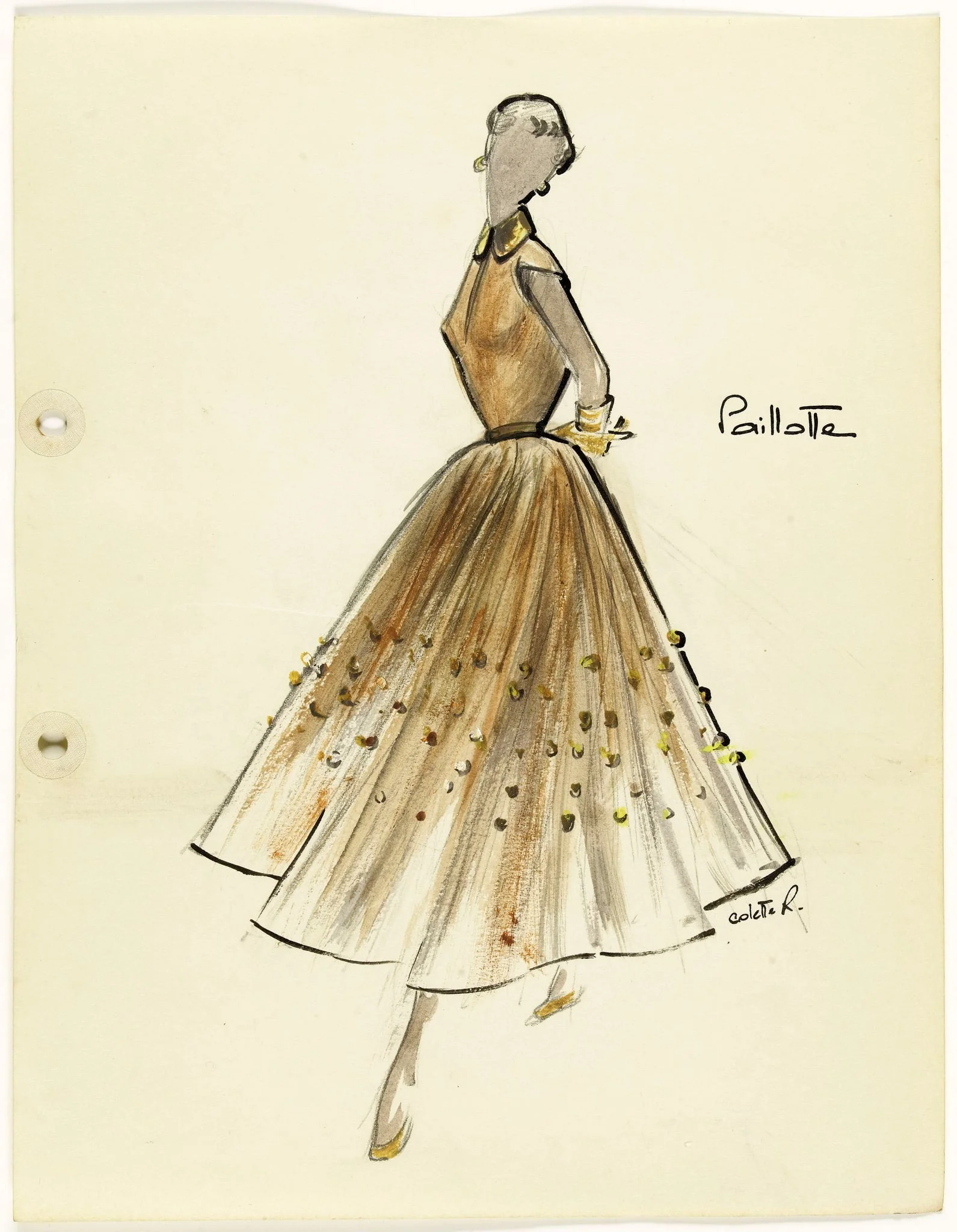'Paillotte', by Carven, 1951