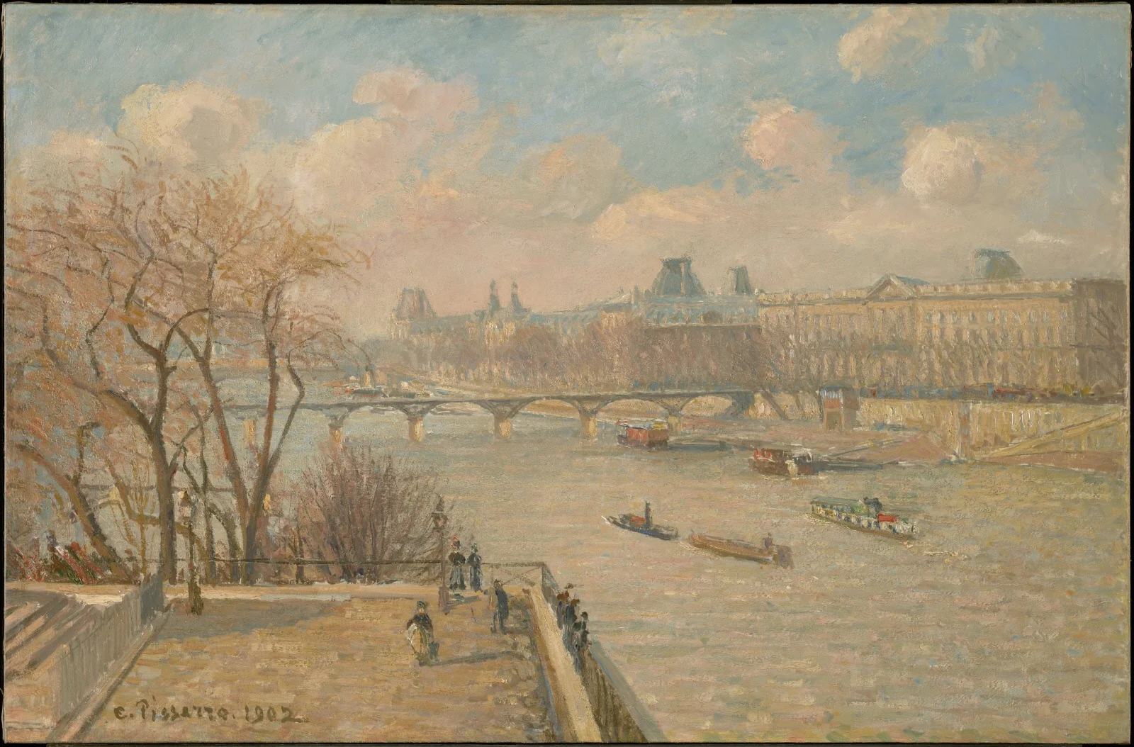 The Louvre from the Pont Neuf, by Camille Pissarro, oil, 1902