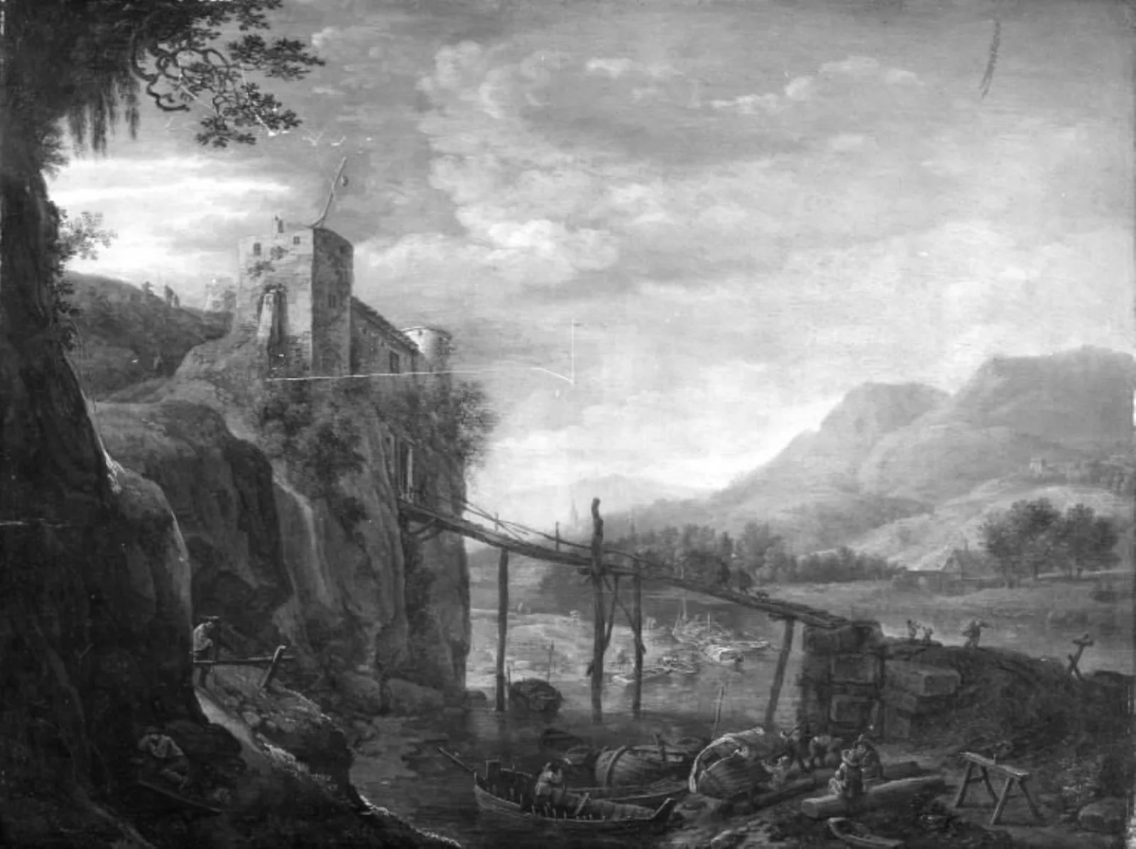 Ruin of a Castle on a Rock, by Unknown, 1665