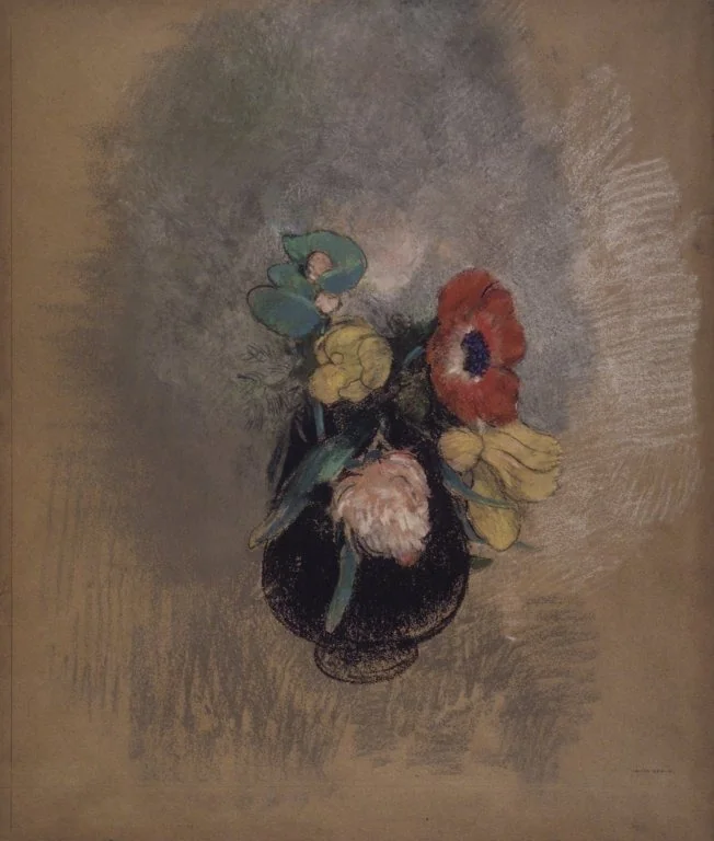 Anemones and Tulips, by Odilon Redon, unspecified, 1902