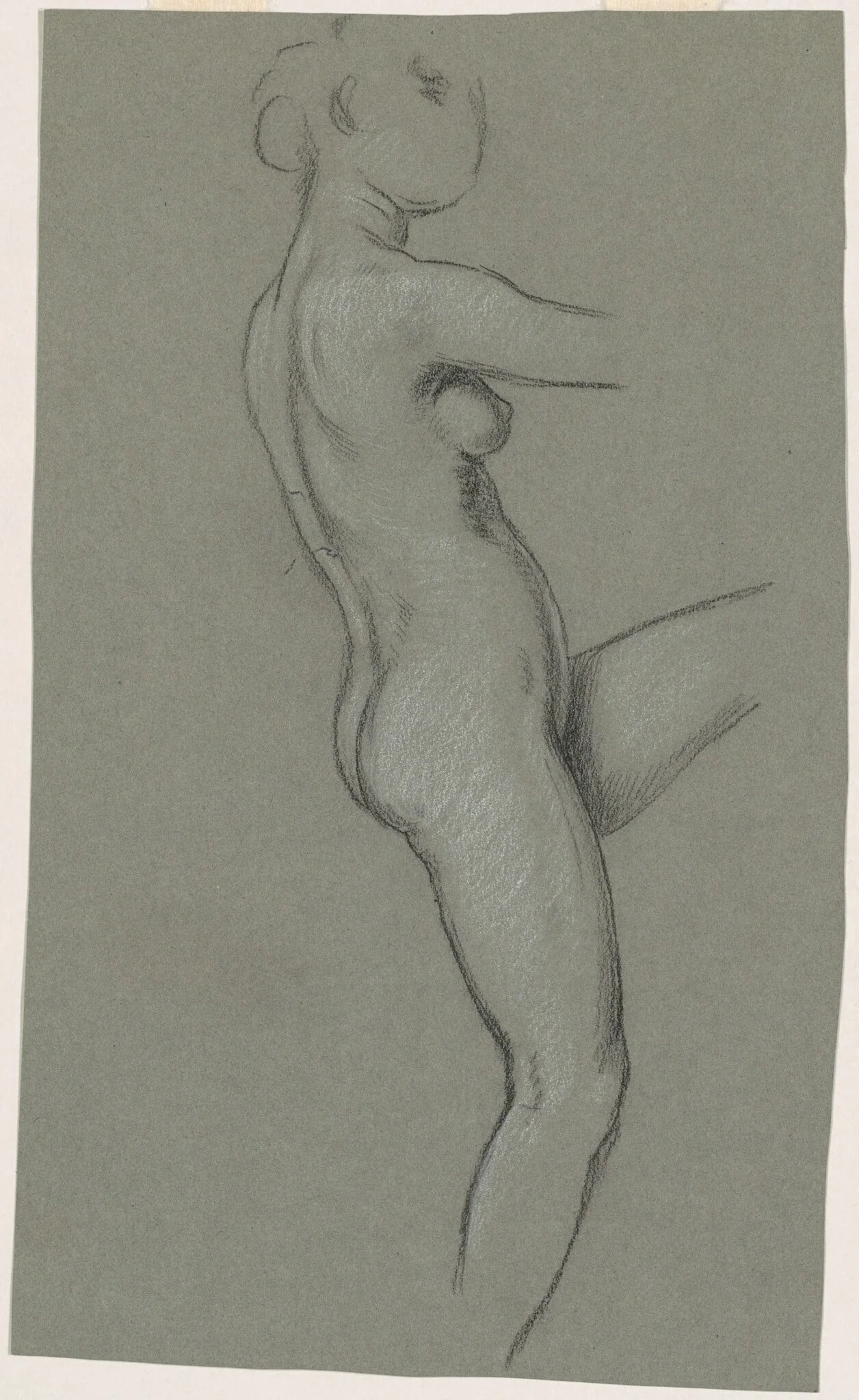Study for "The Fates Gathering in the Stars", by Elihu Vedder, charcoal, 1886