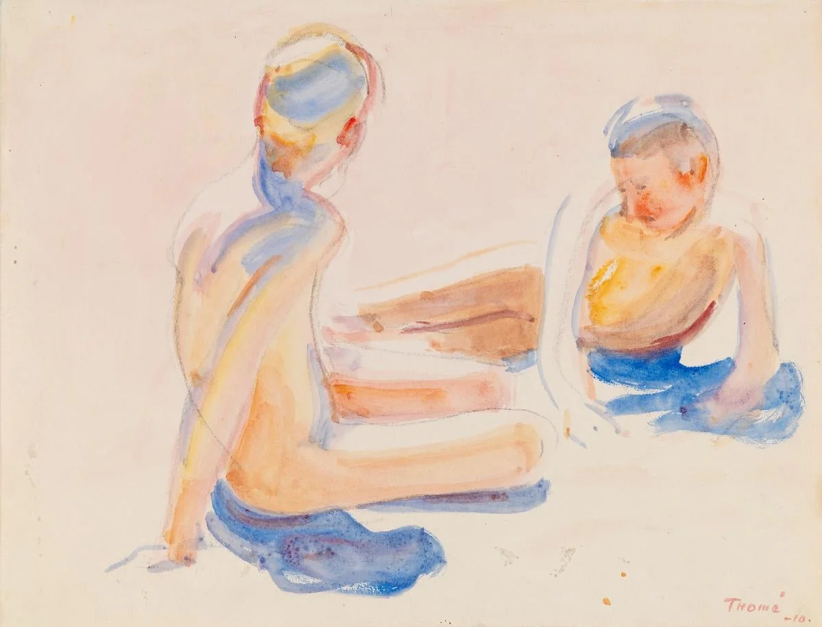 Kaksi poikaa hiekkarannalla, by Verner Thomé, unspecified