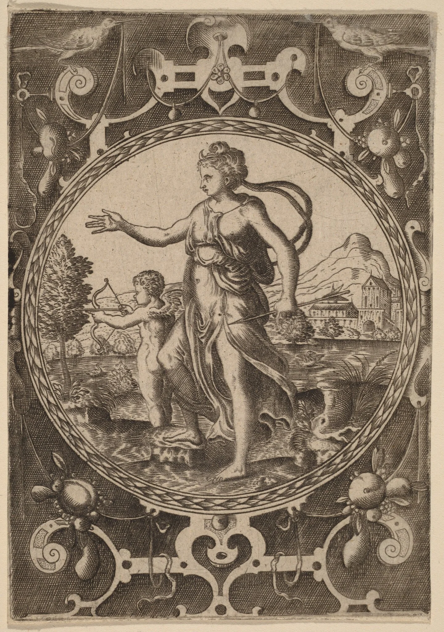 Venus, by Netherlandish 16th Century, ink, 1564