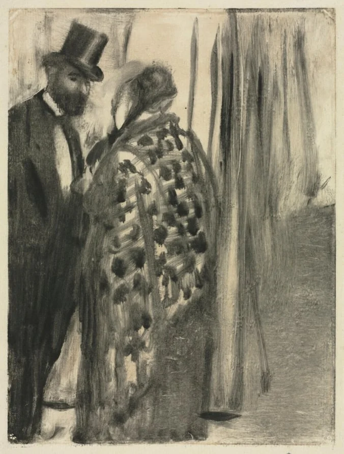 Conversation: Ludovic Halévy and Madame Cardinal (The Conversation) for "La Famille Cardinal" by Ludovic Halévy, by Edgar Degas, 1882