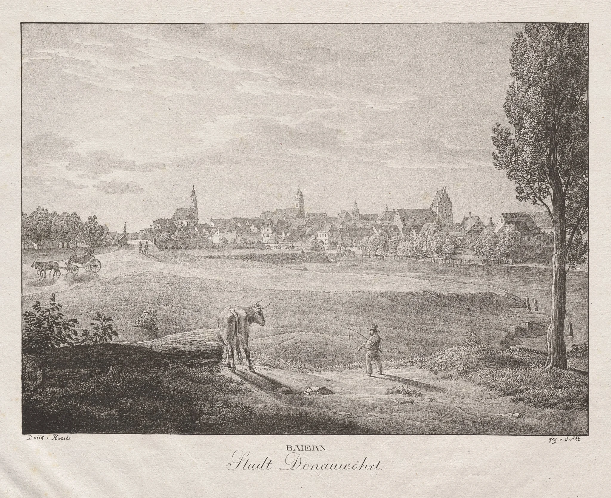 Baiern, Stadt Donauwöhrt, by Jakob Alt, 1839