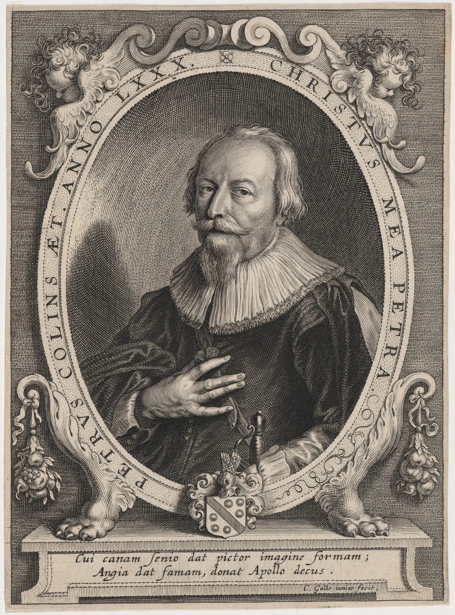Petrus Collins, by Cornelis Galle I, ink, 1613
