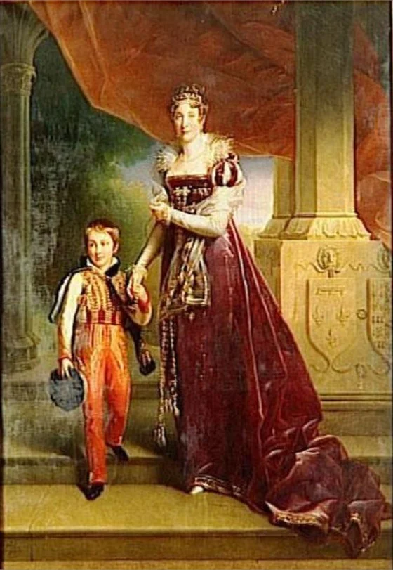 Marie Amélie, Duchess of Orléans with her son the Duke of Chartres