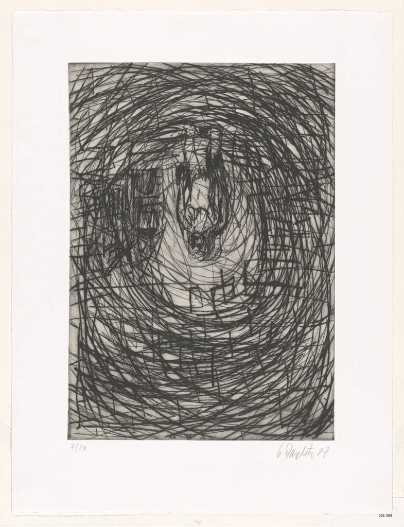 Untitled, by Georg Baselitz, ink, 1987