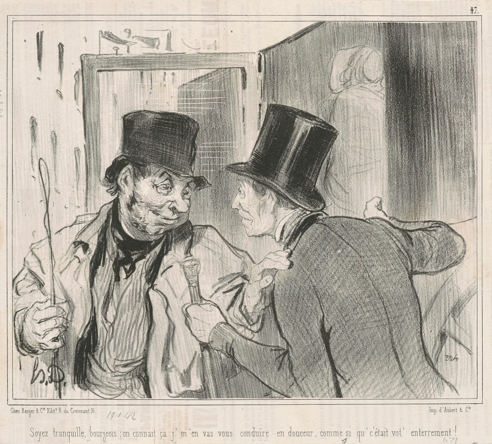 Soyez tranquille bourgeois, on connait, by Honoré Daumier, ink, 1942