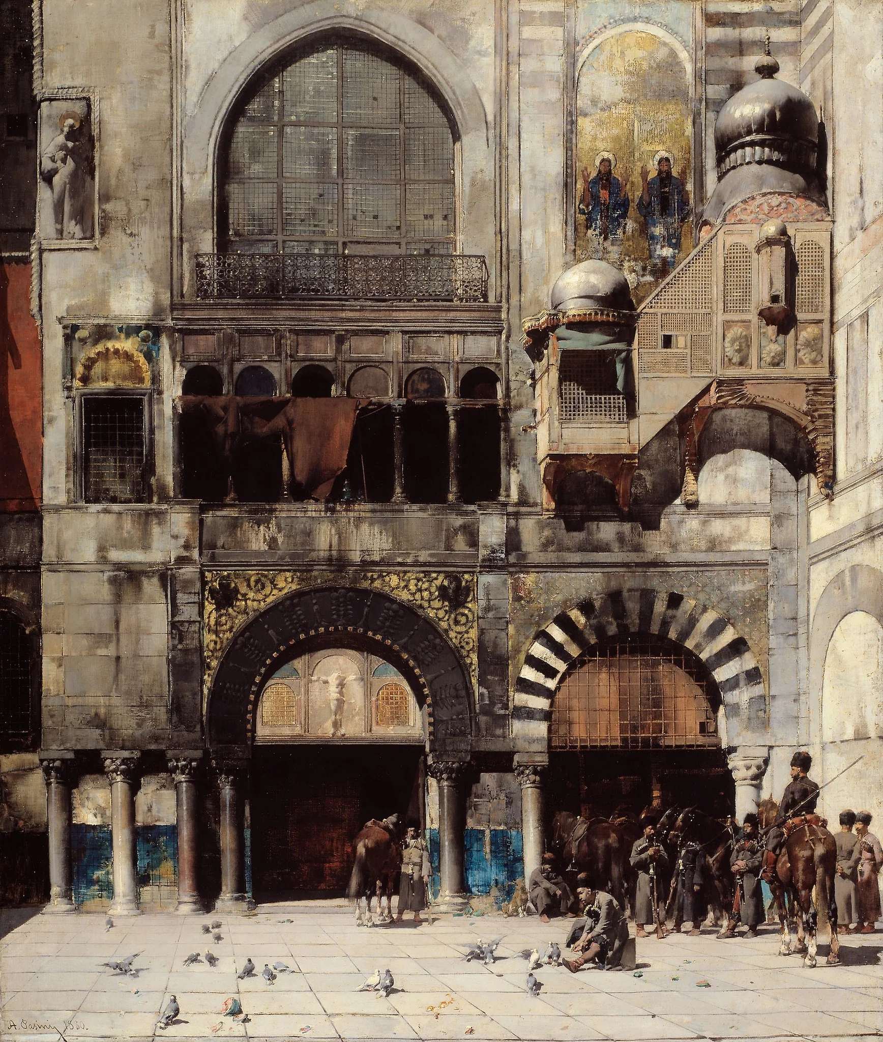 Circassian Cavalry Awaiting their Commanding Officer at the Door of a Byzantine Monument; Memory of the Orient