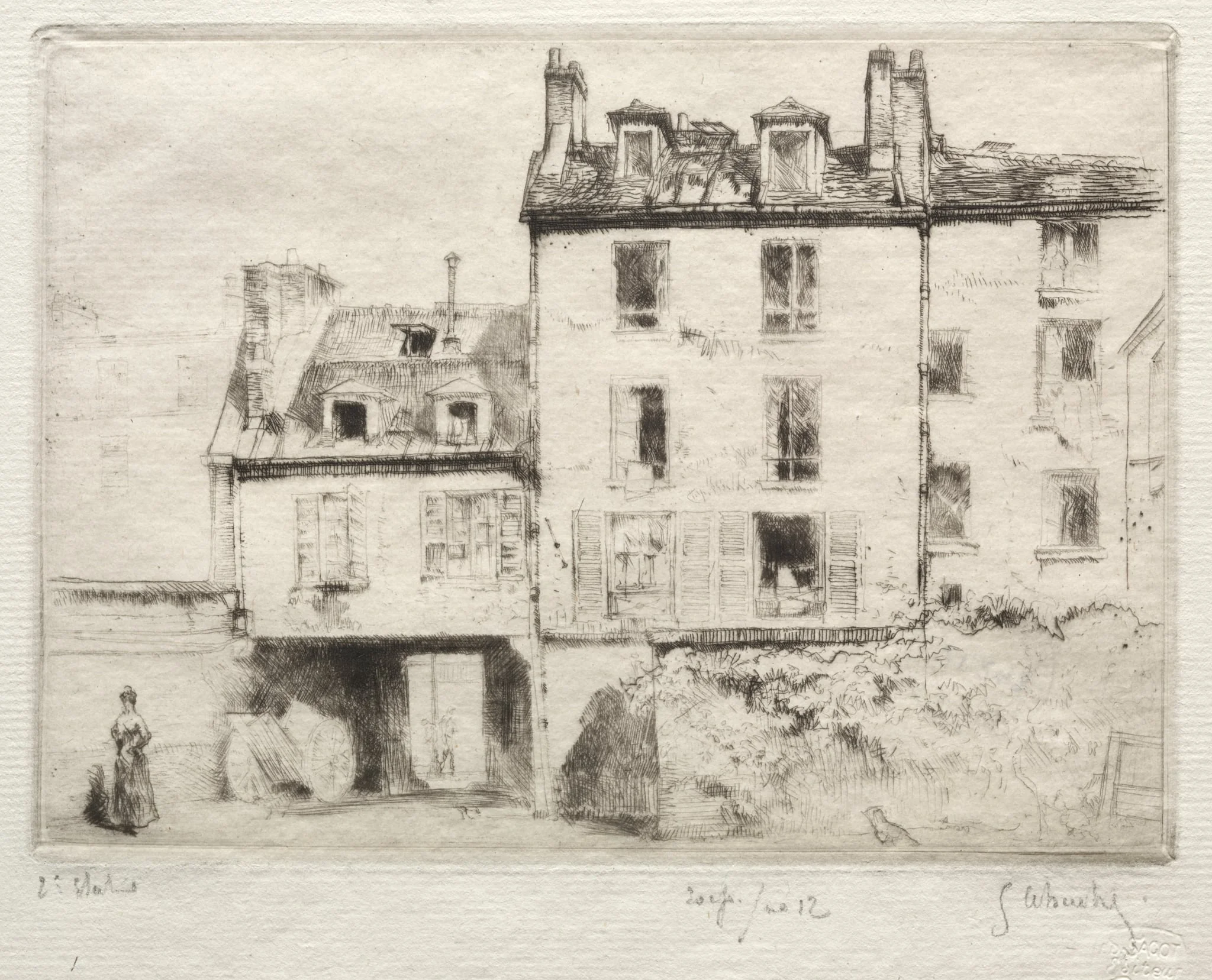 La rue Lacépède:  le cour de l'Aciereur  Cottens, by Gustave Leheutre, 1910