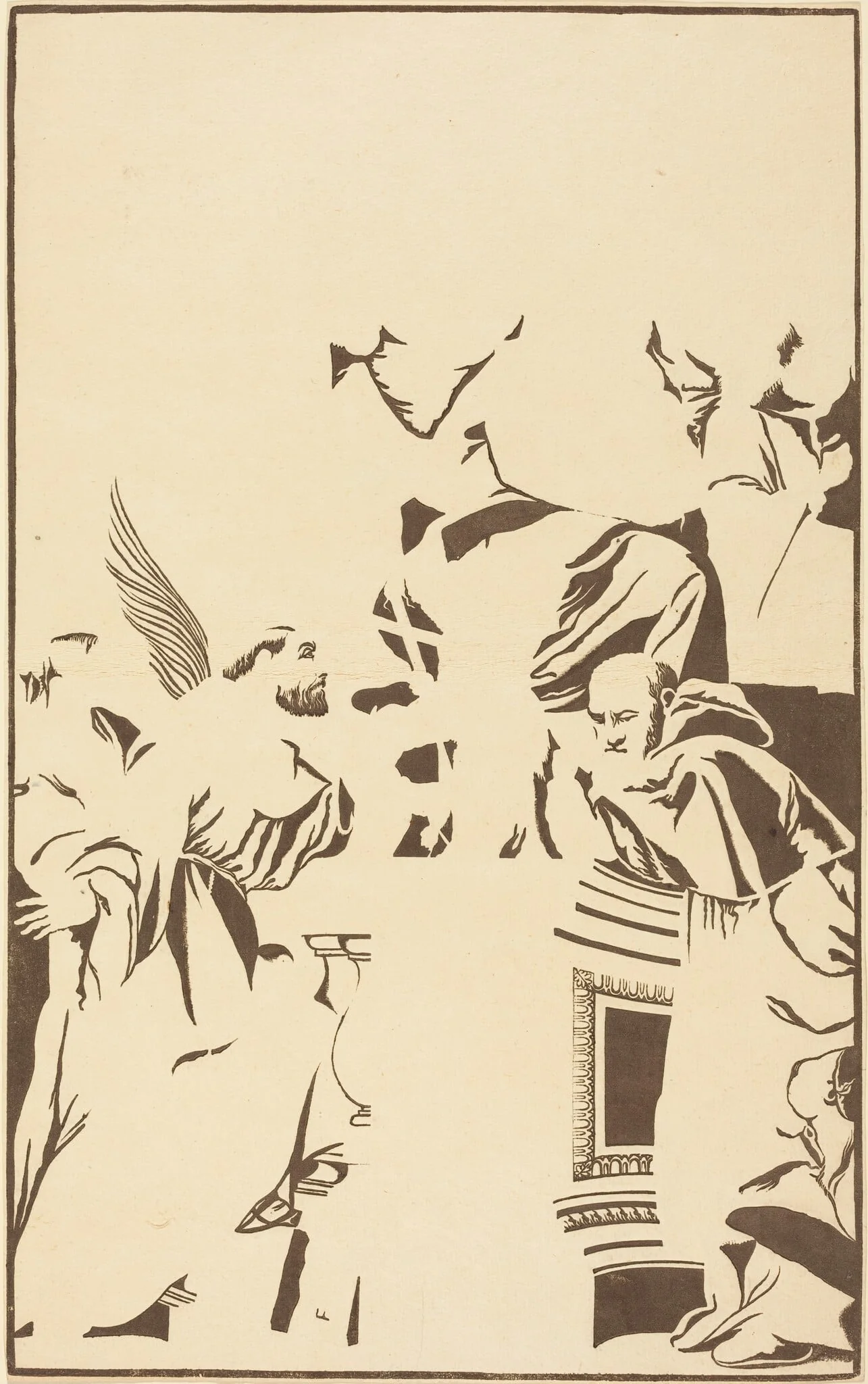 Holy Family and Four Saints, by John Baptist Jackson, ink, 1739