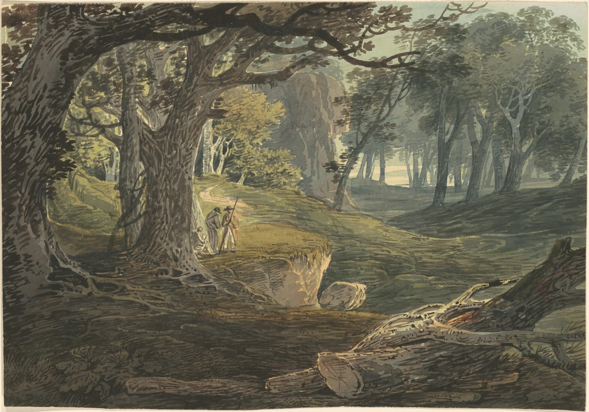 Travellers in a Woodland Glade