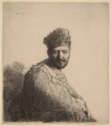 Bearded Man, in a Furred Oriental Cap and Robe: the Artist's Father