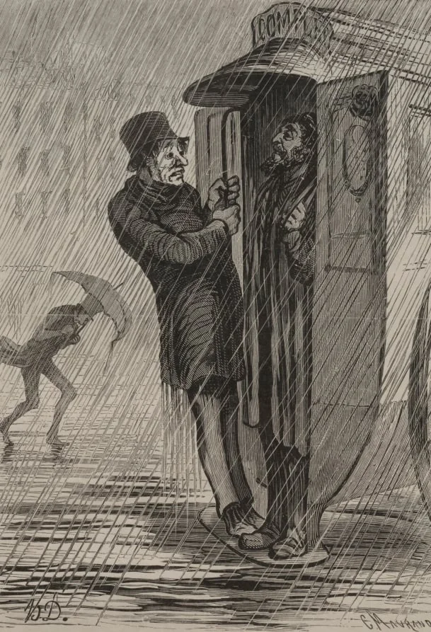 The Omnibus:  Full!, by Honoré Daumier, 1862