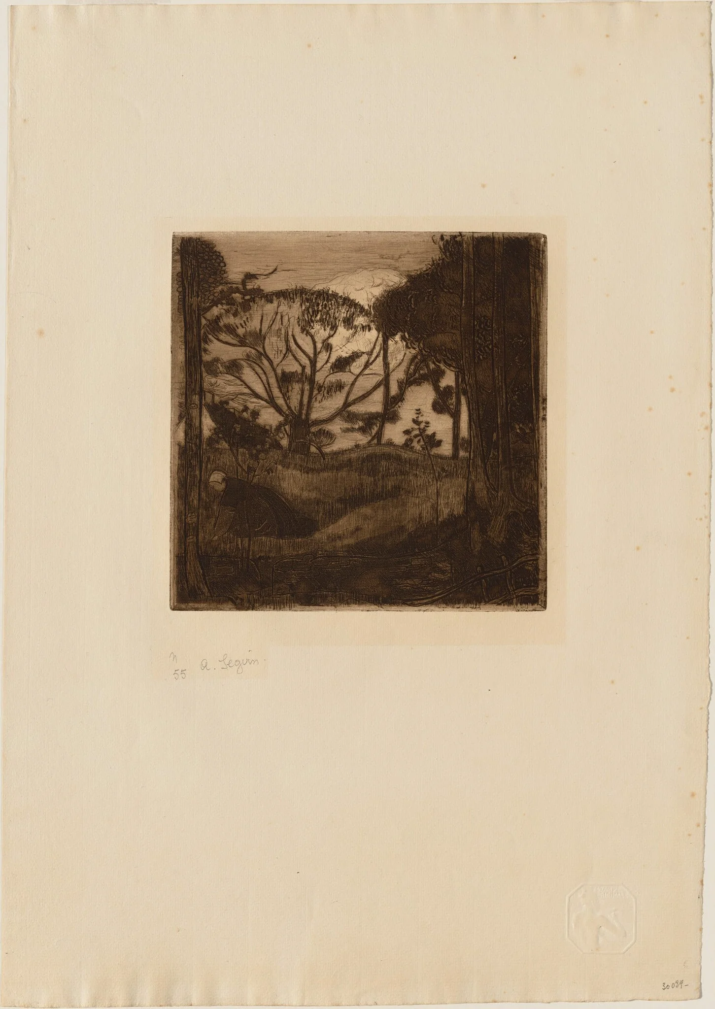 Evening (Le Soir), by Armand Séguin, ink, 1894