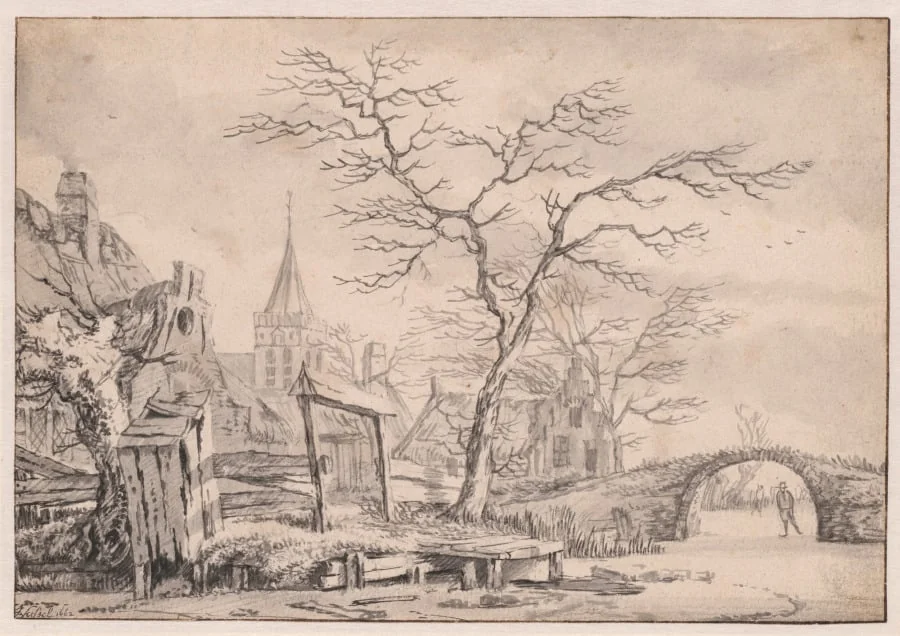 Winter Landscape with Skater, by Jan van Kessel, 1662
