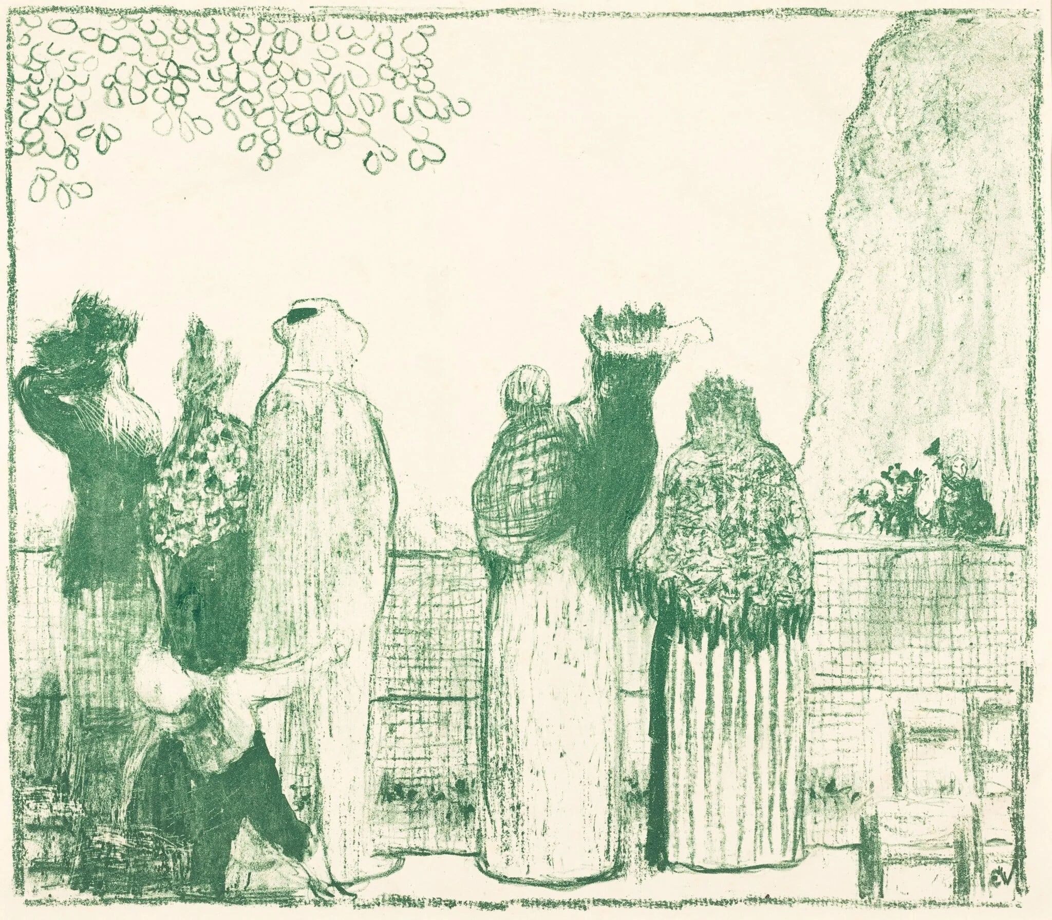 The Tuileries Gardens, by Édouard Vuillard, ink, 1895