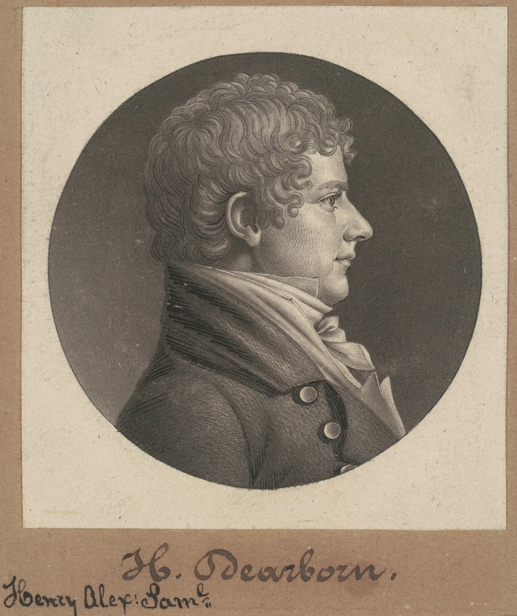 Henry Alexander Scammell Dearborn, by Charles Balthazar Julien Févret de Saint-Mémin, ink, 1806