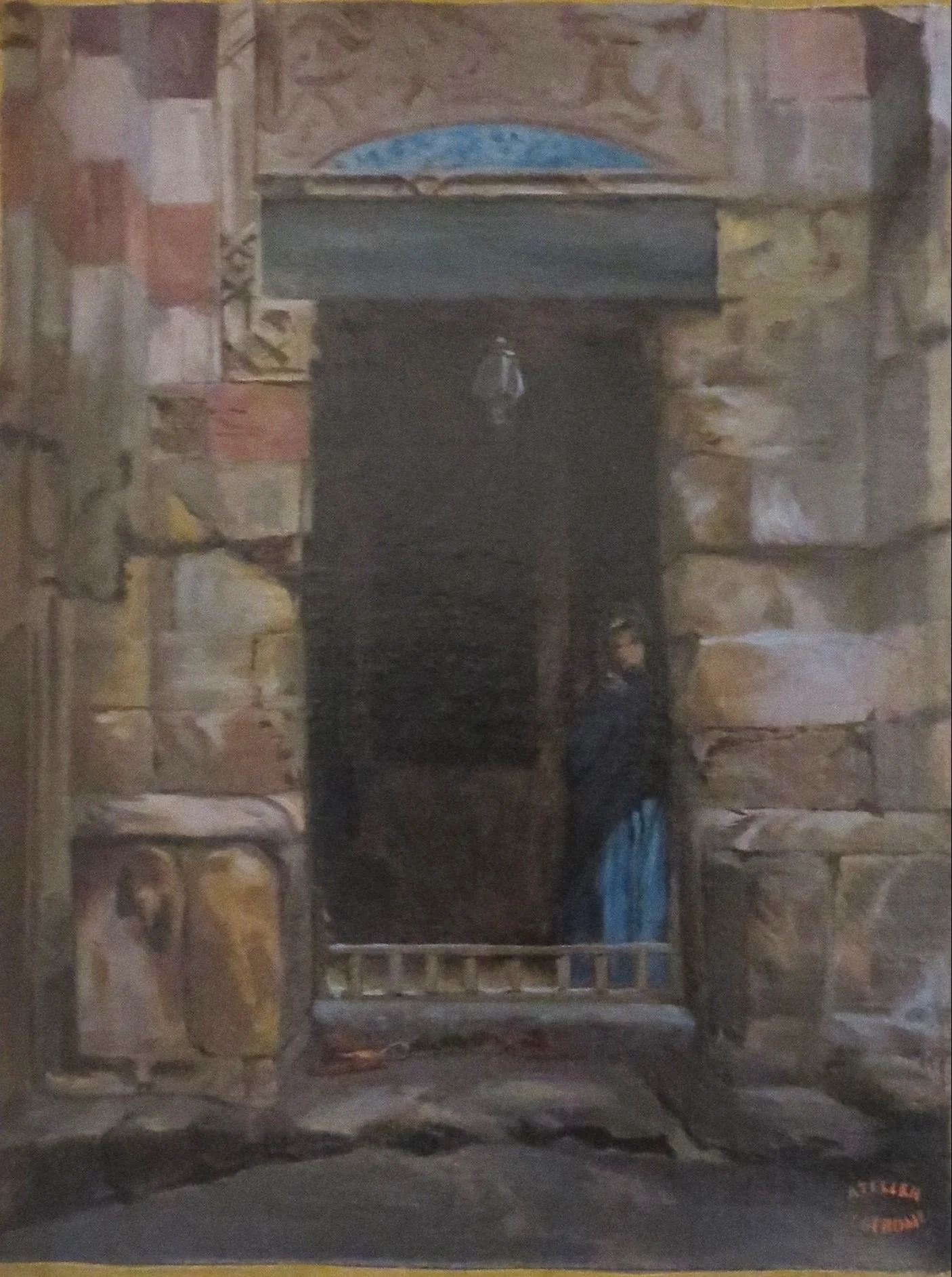 Arab Woman in a Doorway, by Jean Léon Gérôme, oil, 1870