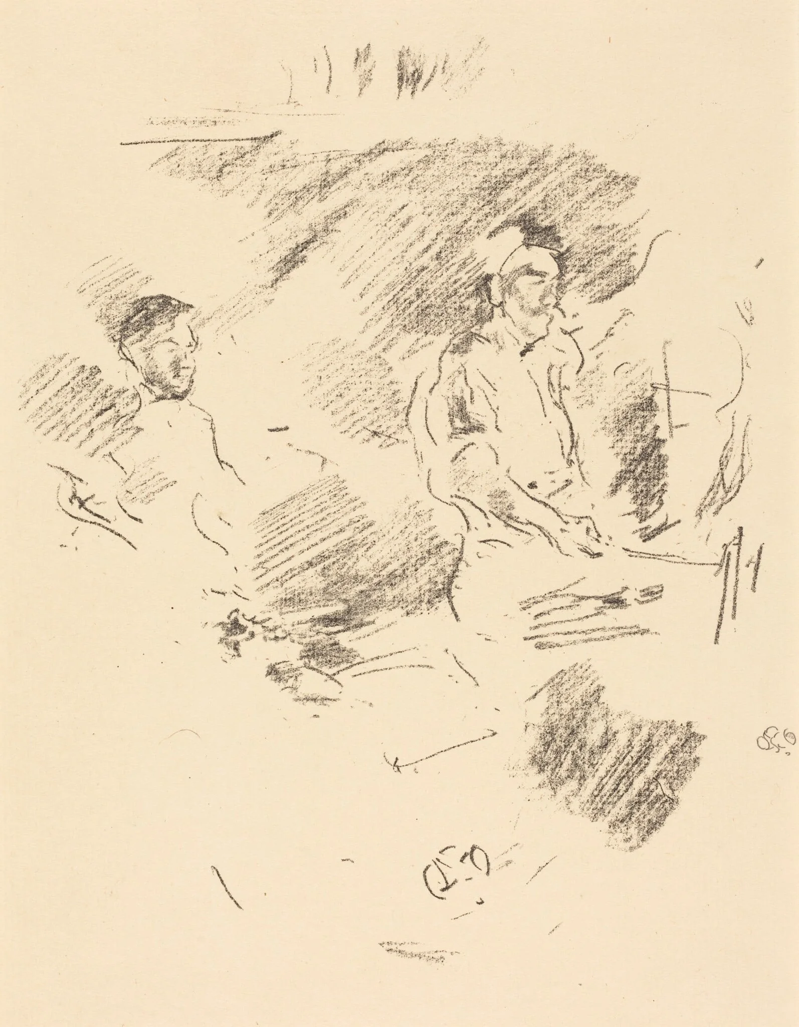 The Strong Arm, by James McNeill Whistler, ink, 1895