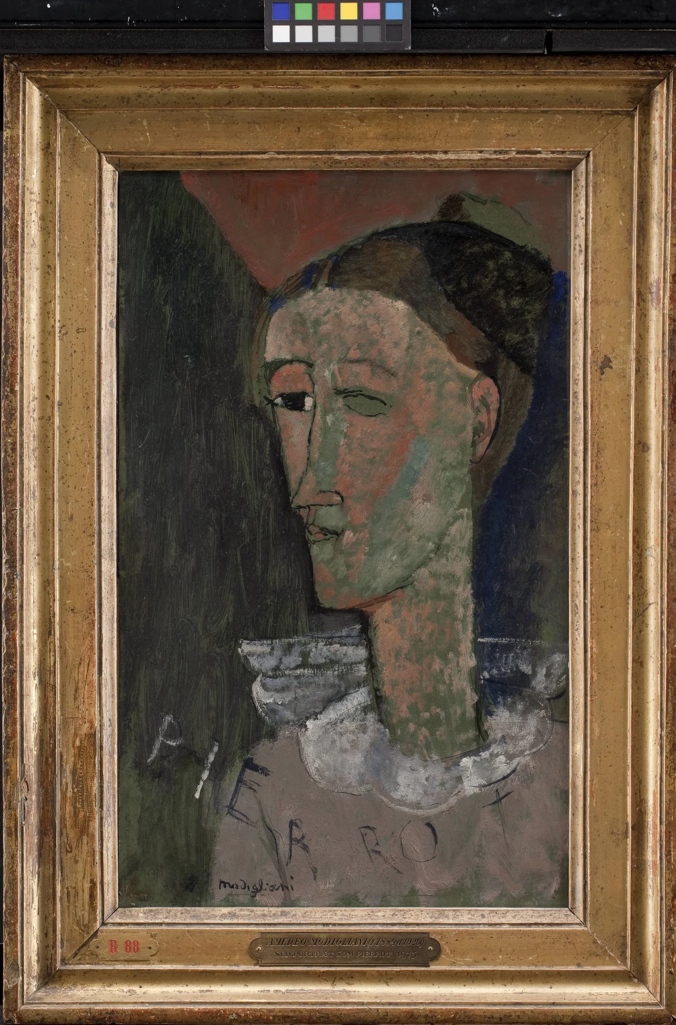 Self-Portrait as Pierrot, by Unknown, unspecified, 1915