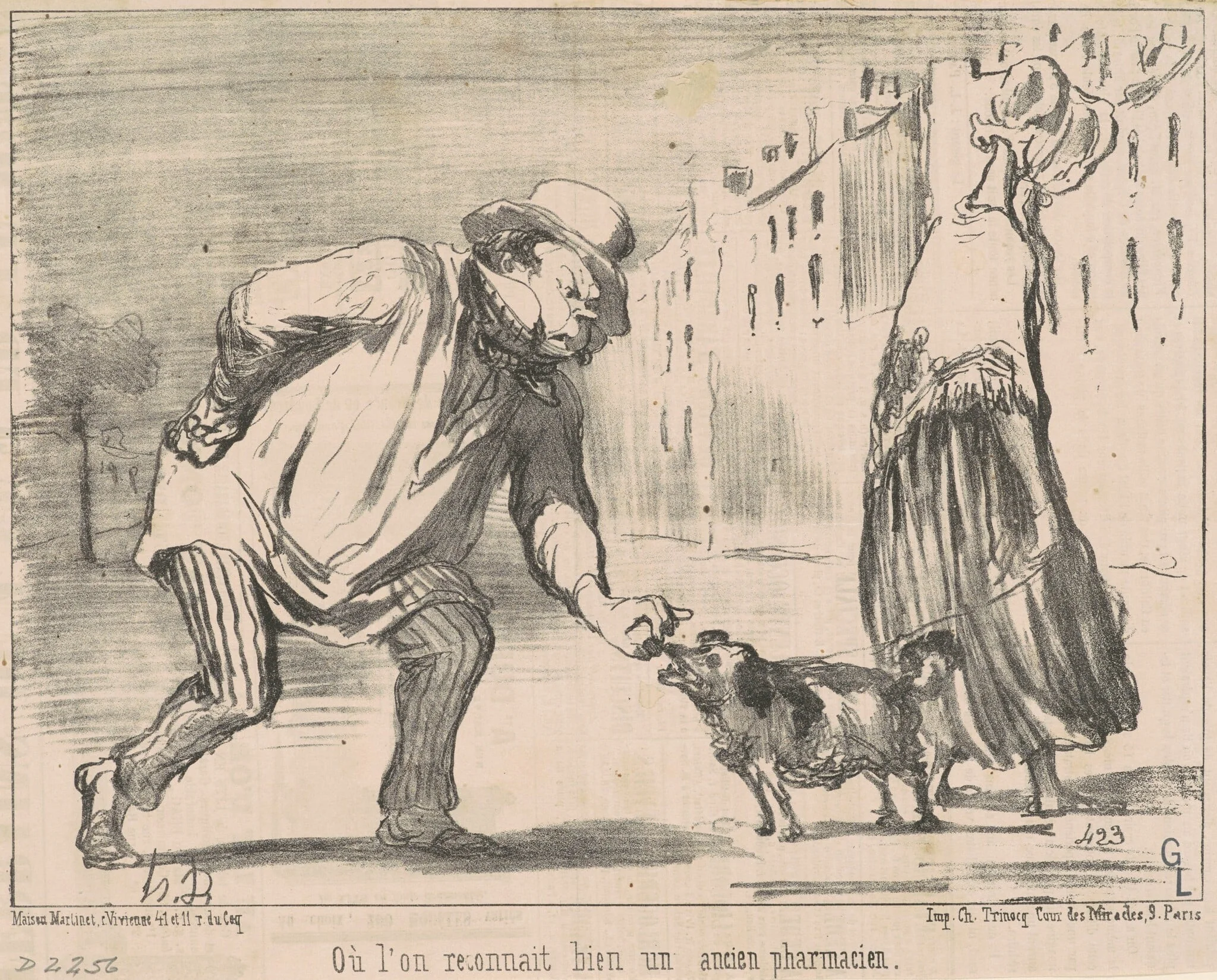 Ou l'on reconnait ... un ancien pharmacien, by Honoré Daumier, ink, 1852