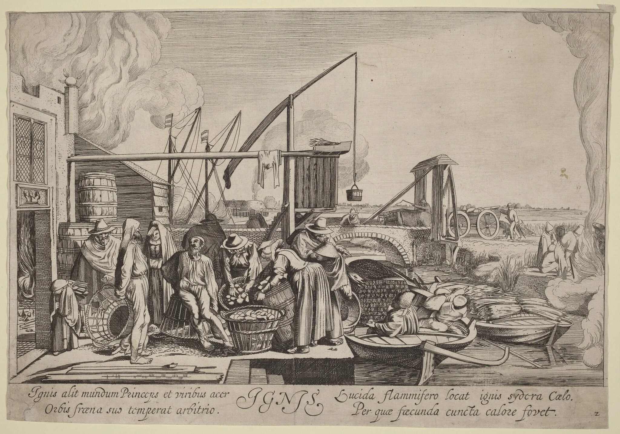 Ignis (Fire), by Jan van de Velde, ink, 1622